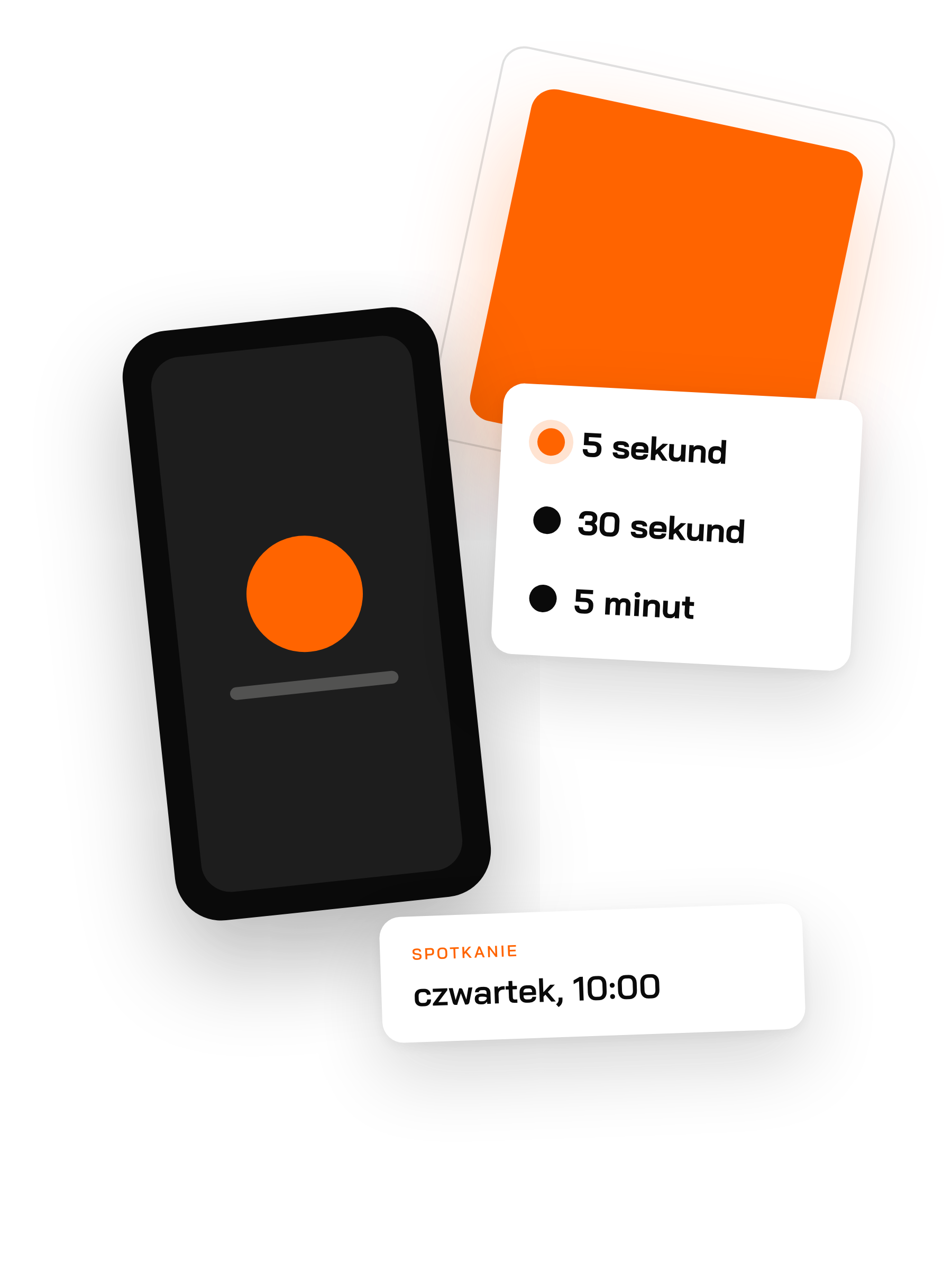Telefon z rozmową i zasada cold calla: 5 sekund, 30 sekund, 5 minut, a na końcu umówione spotkanie w czwartek o 10:00